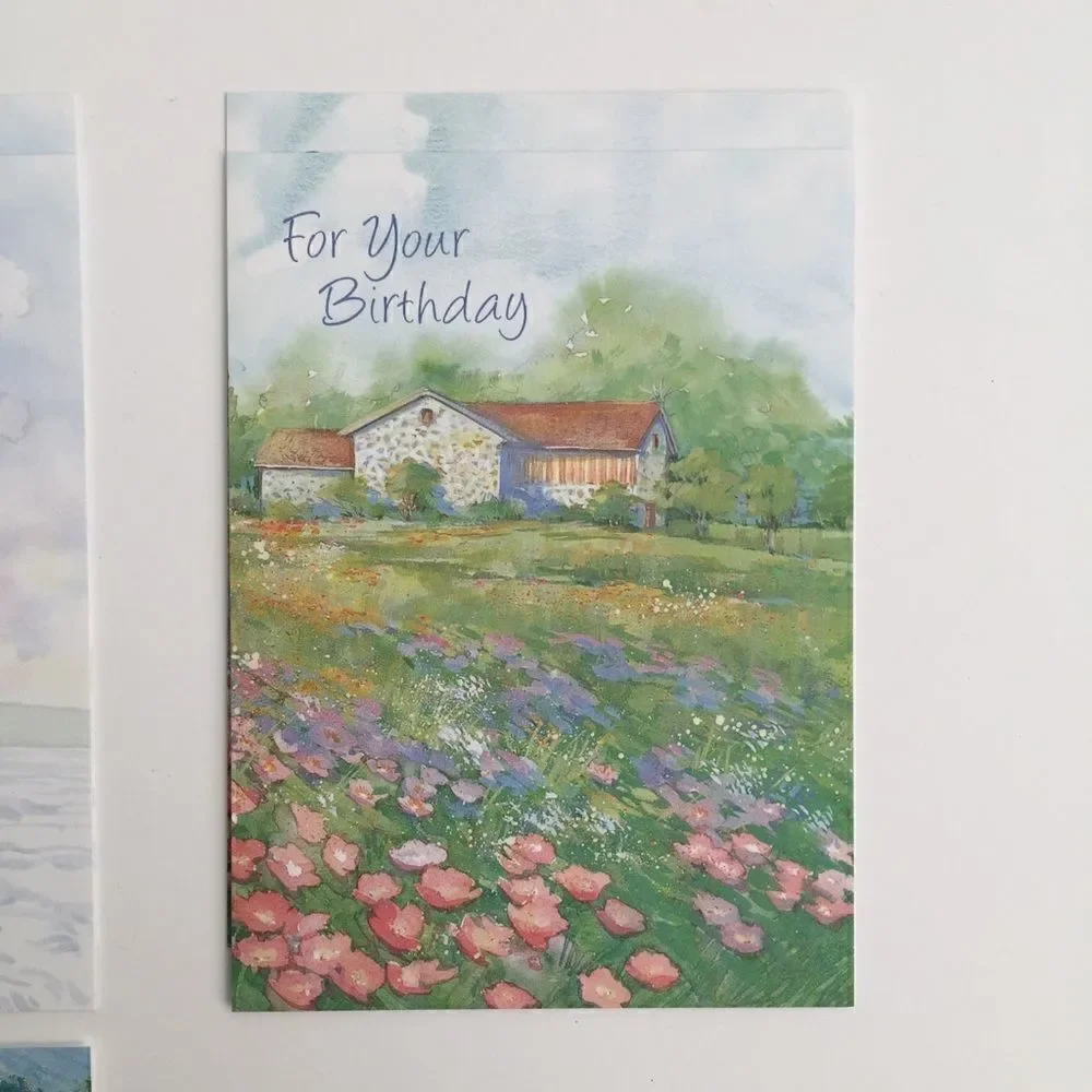 Vintage Current Birthday Cards Bundle/Lot 8 Scenic View Design Printed in USA